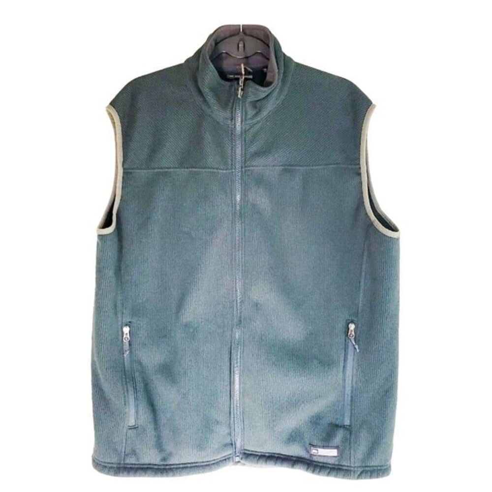 REI Mens Vest Green XL Polartec Ribbed Full Zip-Up  Outerwear